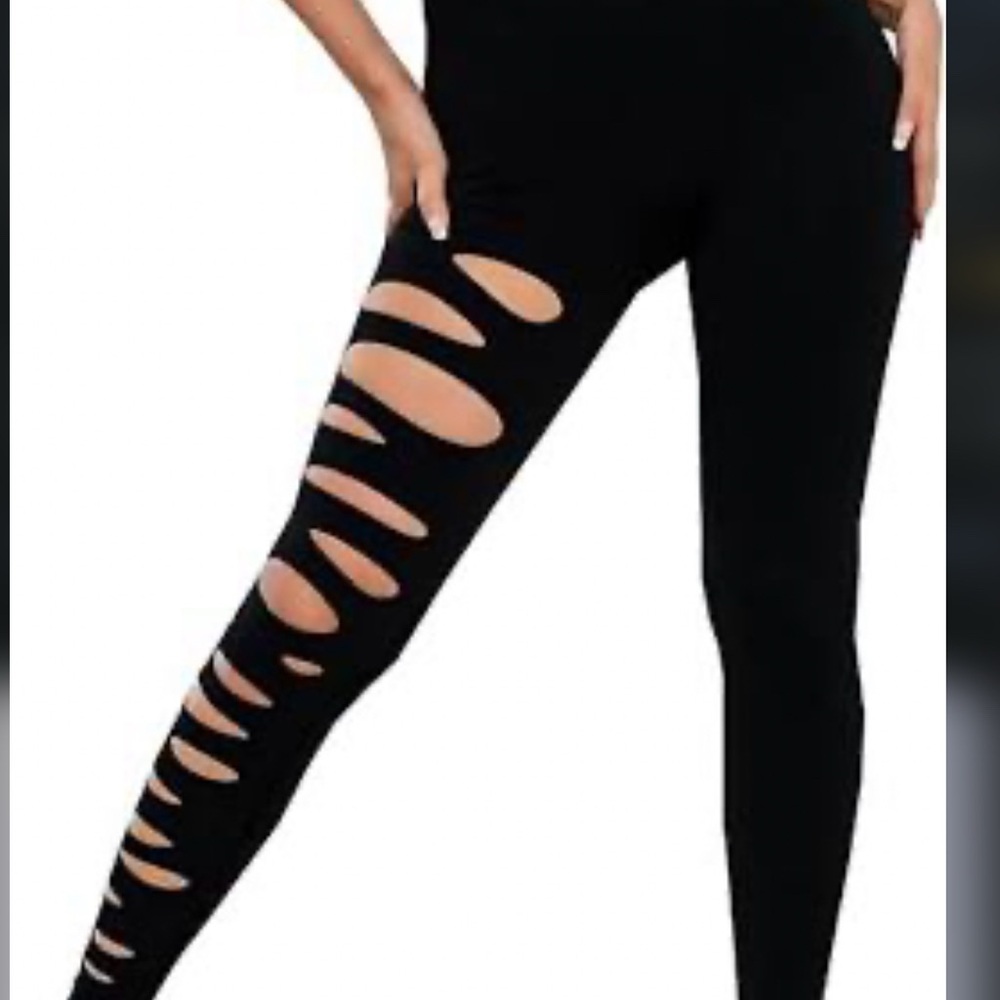 SHEIN Black Cut Out Leggings